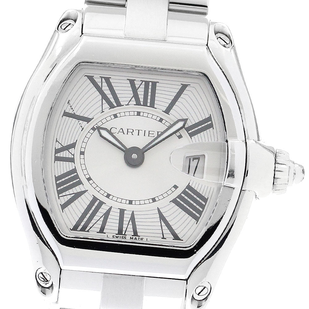 CARTIER Roadster SM W62016V3 Date Silver Dial Quartz Ladies Watch_888591