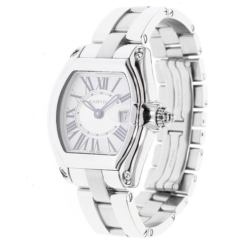 CARTIER Roadster SM W62016V3 Date Silver Dial Quartz Ladies Watch_888591