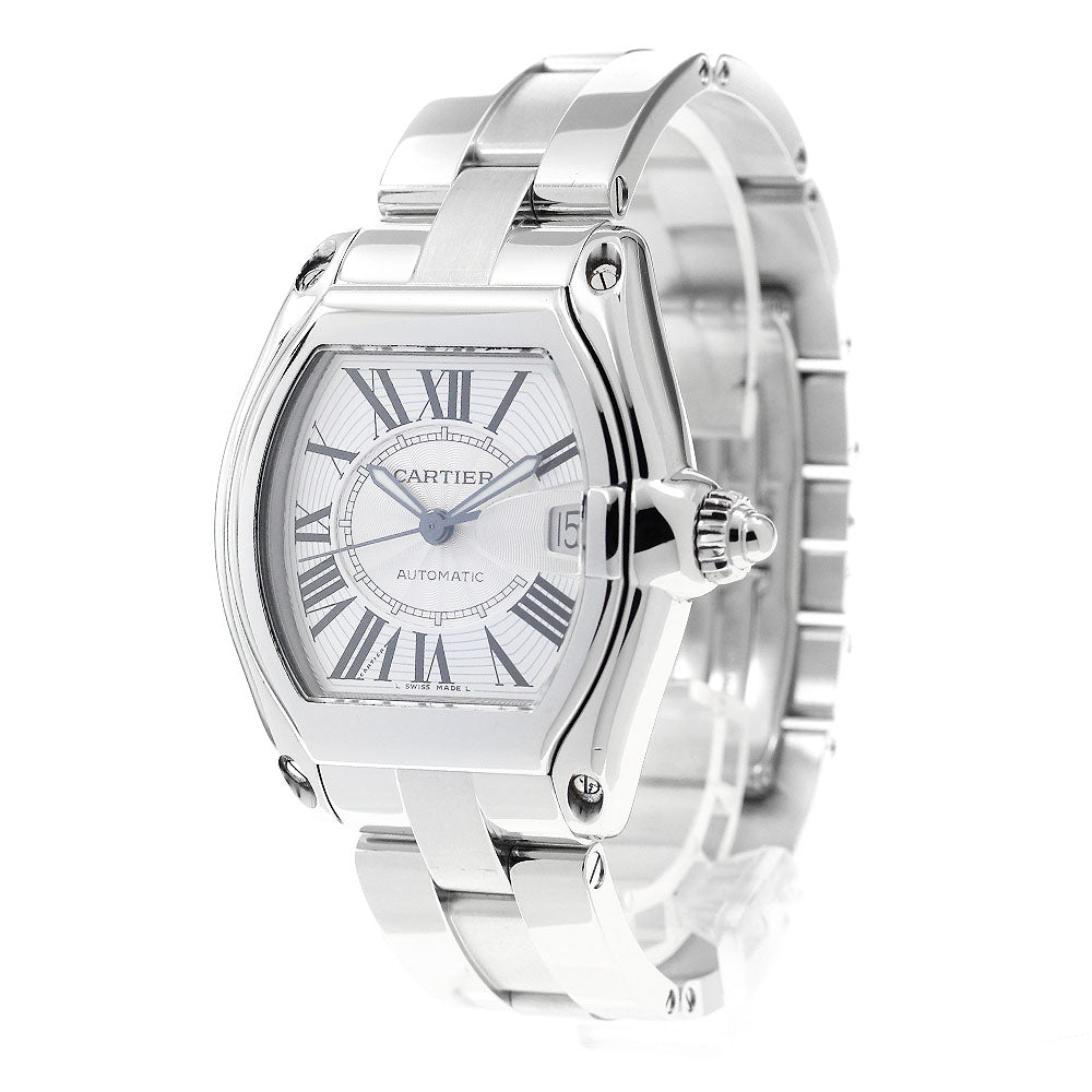CARTIER Roadster LM W62025V3 Date Silver Dial Automatic Men's Watch_888593