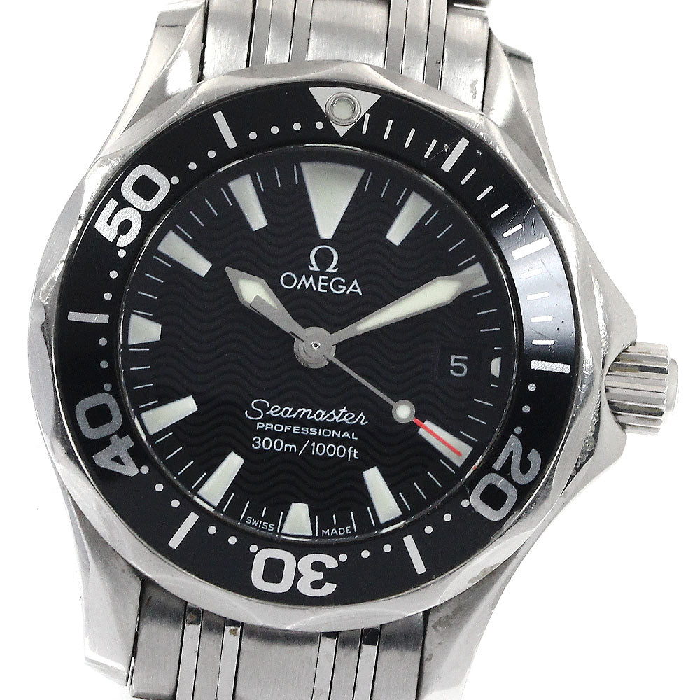 OMEGA Seamaster300 2282.50 Date black Dial Quartz Ladies Watch_888609