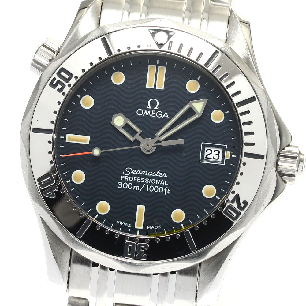 OMEGA Seamaster300 2562.80 Date Navy Dial Quartz Boy's Watch_888634