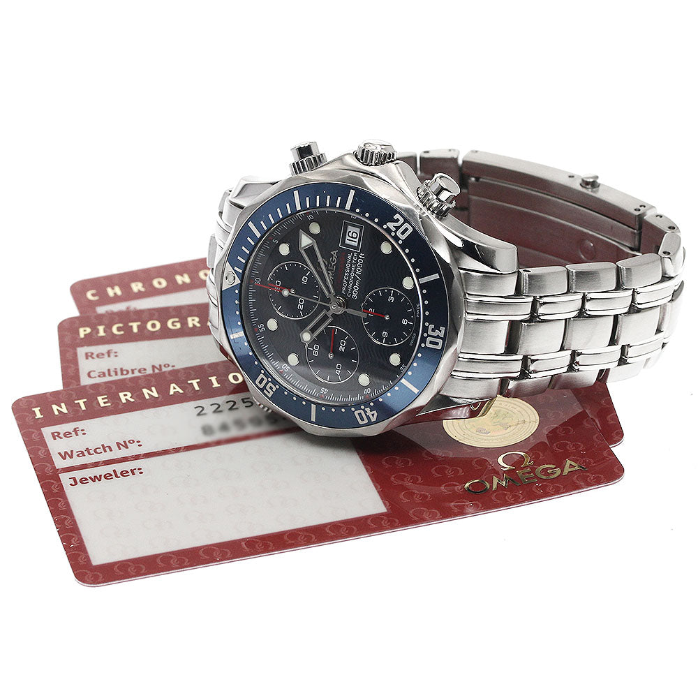 OMEGA Seamaster300 2225.80 Chronograph Navy Dial Automatic Men's Watch_888655