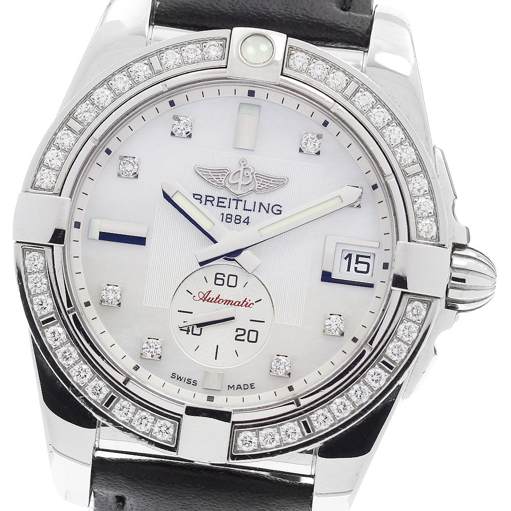 BREITLING Galactic 36 A37330 small seconds diamond bezel White shell Dial Automatic Ladies Watch_888657