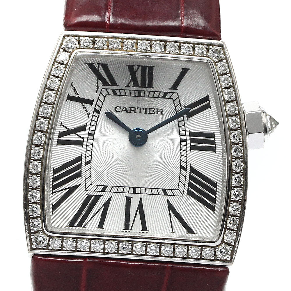 CARTIER Ladonia WE600351 K18WG diamond bezel Silver Dial Quartz Ladies_888669