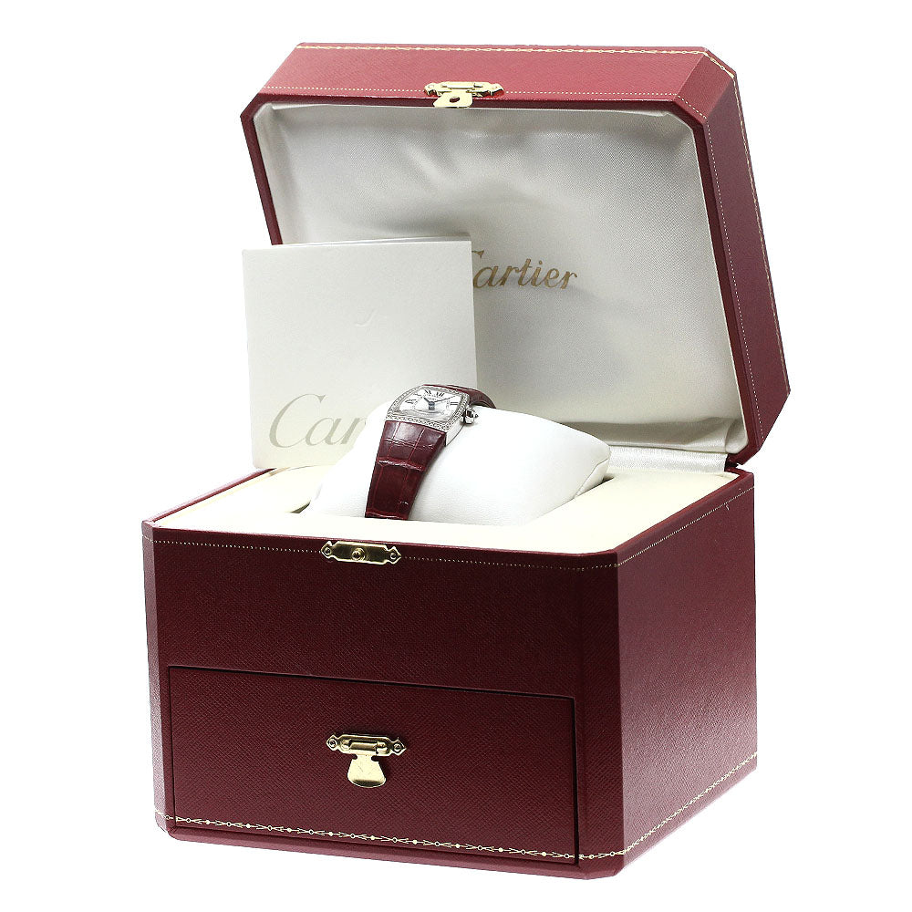 CARTIER Ladonia WE600351 K18WG diamond bezel Silver Dial Quartz Ladies_888669