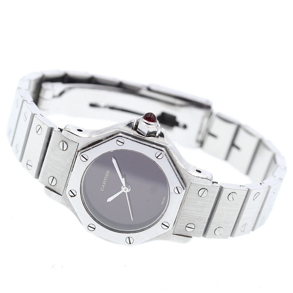 CARTIER Santos Octagon SM Date Bordeaux Dial Automatic Ladies Watch_888692
