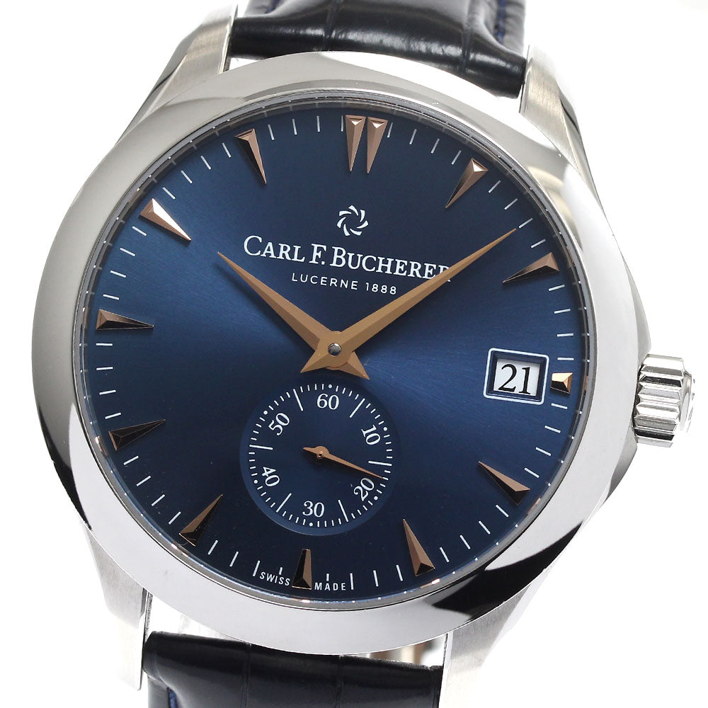 CARL F.BUCHERER Manero Peripheral 00.10917.08.53.88 Date Small Second blue Dial Automatic Men's Watch_888694