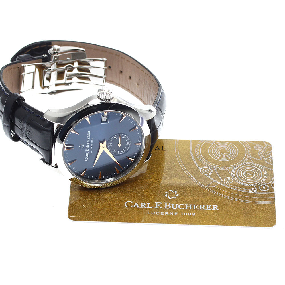 CARL F.BUCHERER Manero Peripheral 00.10917.08.53.88 Date Small Second blue Dial Automatic Men's Watch_888694