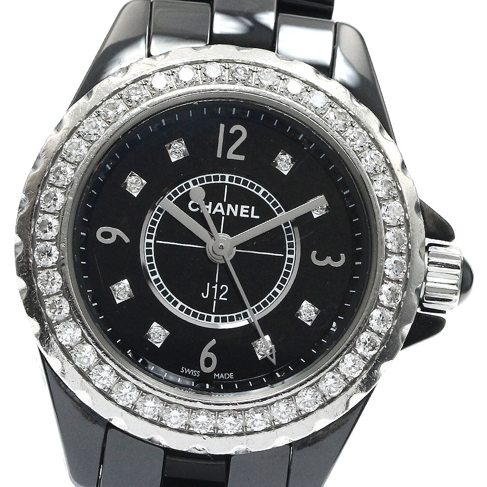 CHANEL J12 H2571 Diamond bezel 8P black Dial Quartz Ladies Watch_888705
