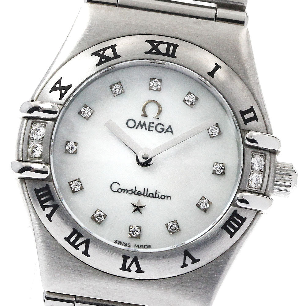 OMEGA Constellation 1567.76 16P diamond White shell Dial Quartz Ladies Watch_888776
