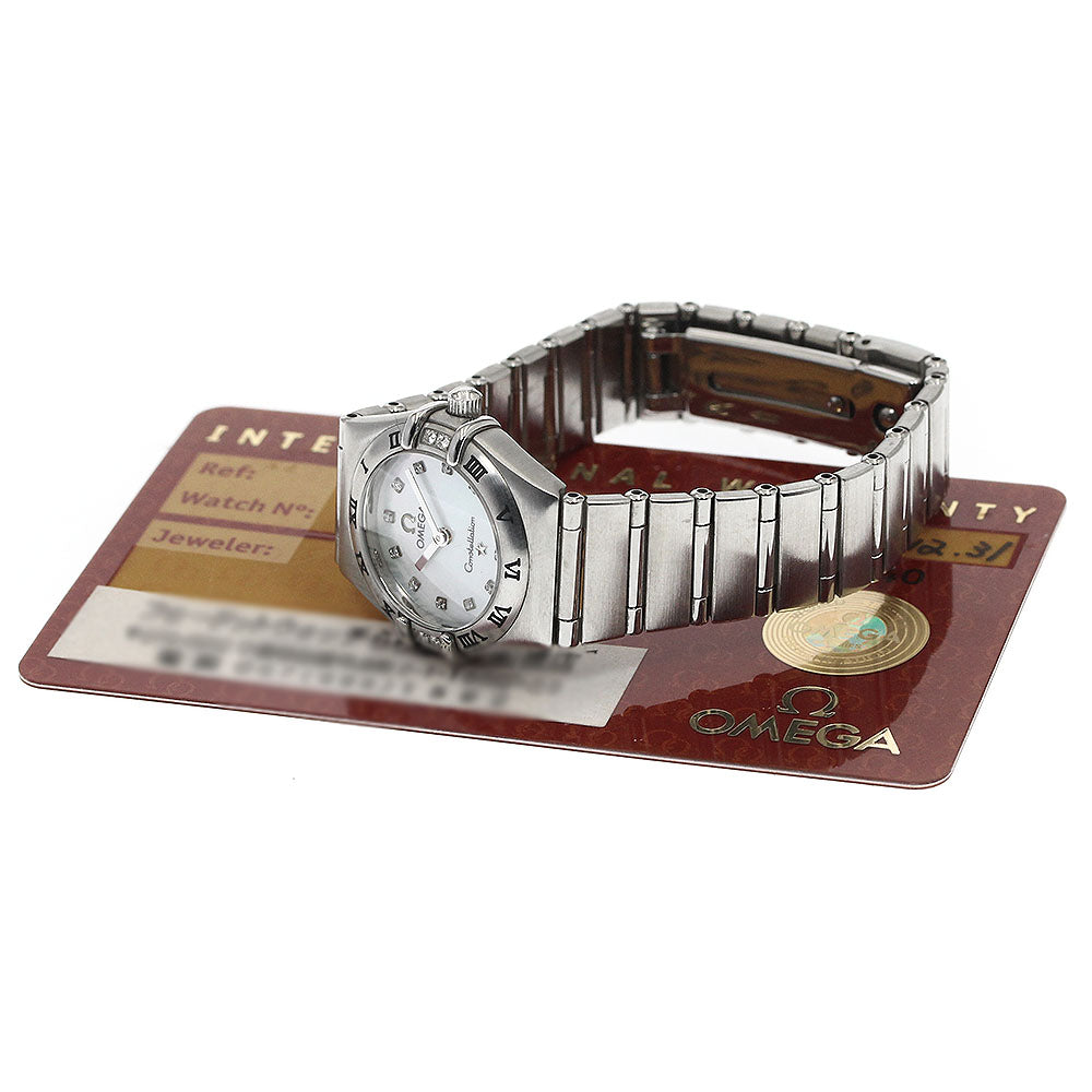 OMEGA Constellation 1567.76 16P diamond White shell Dial Quartz Ladies Watch_888776