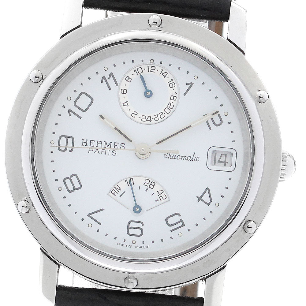 HERMES Clipper CL5.710 GMT power reserve white Dial Automatic Men's Watch_888782