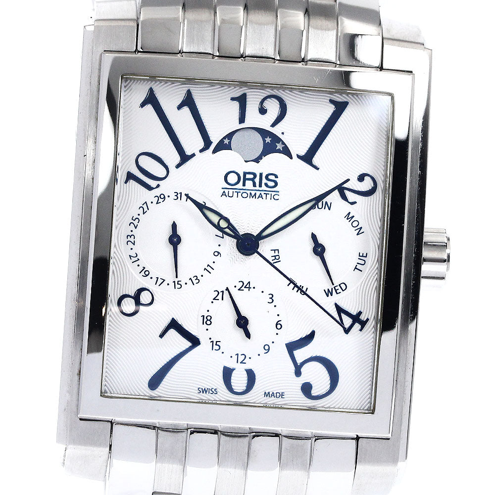 ORIS Rectangular complication 7658 Moon phase Silver Dial Automatic Men's_888799