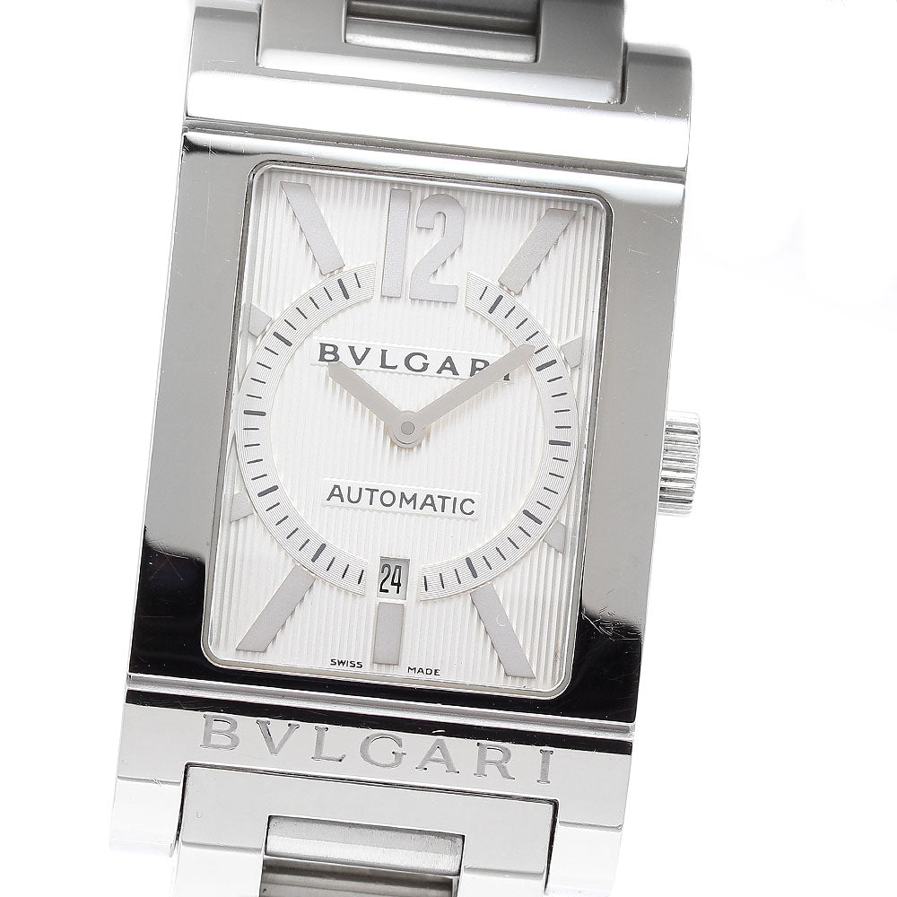 BVLGARI Rettangolo RT45S Date Silver Dial Automatic Men's Watch_888841