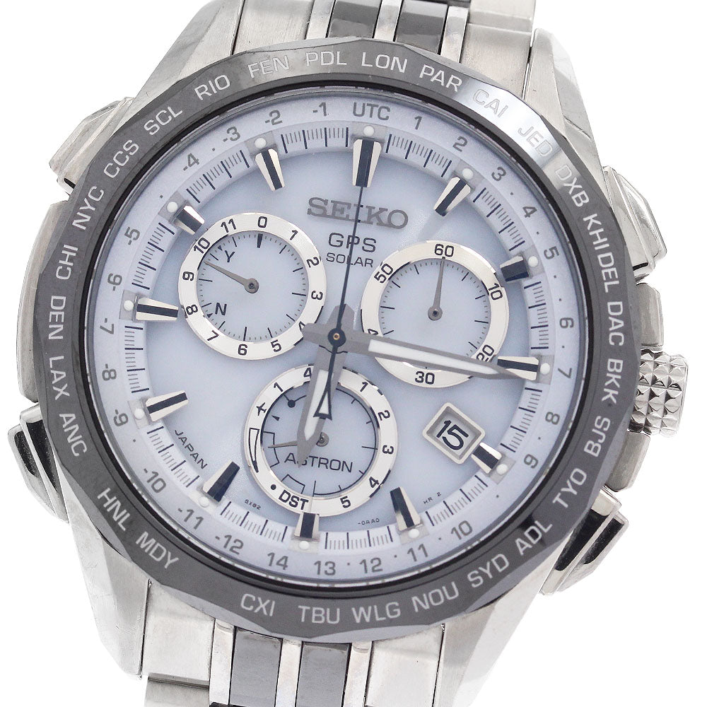 SEIKO Astron SBXB001/8X82-0AA0 white Dial Solar Powered Radio Men's Watch_888843