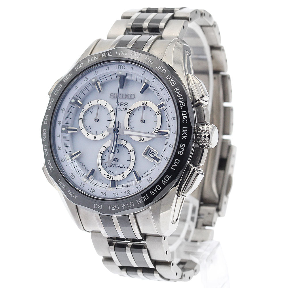 SEIKO Astron SBXB001/8X82-0AA0 white Dial Solar Powered Radio Men's Watch_888843