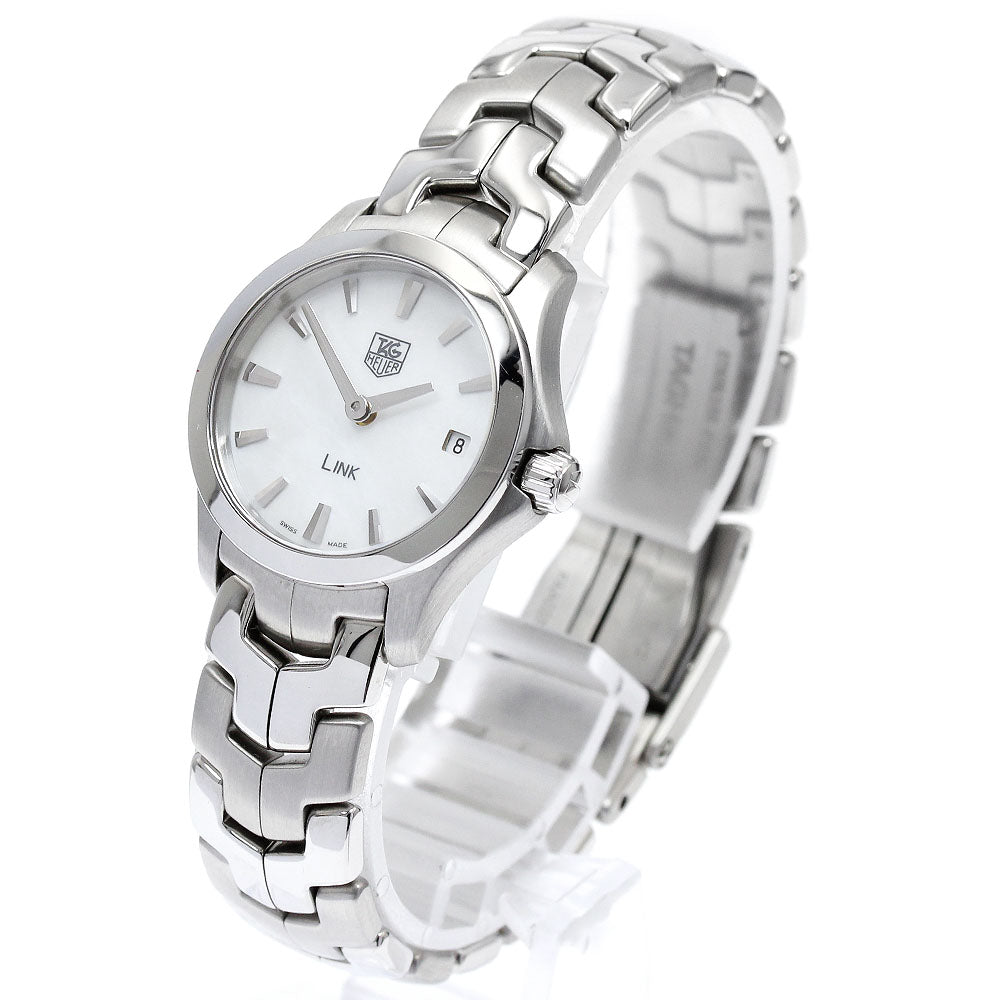 TAG HEUER Link WJF1410 Date White shell Dial Quartz Ladies Watch_888847