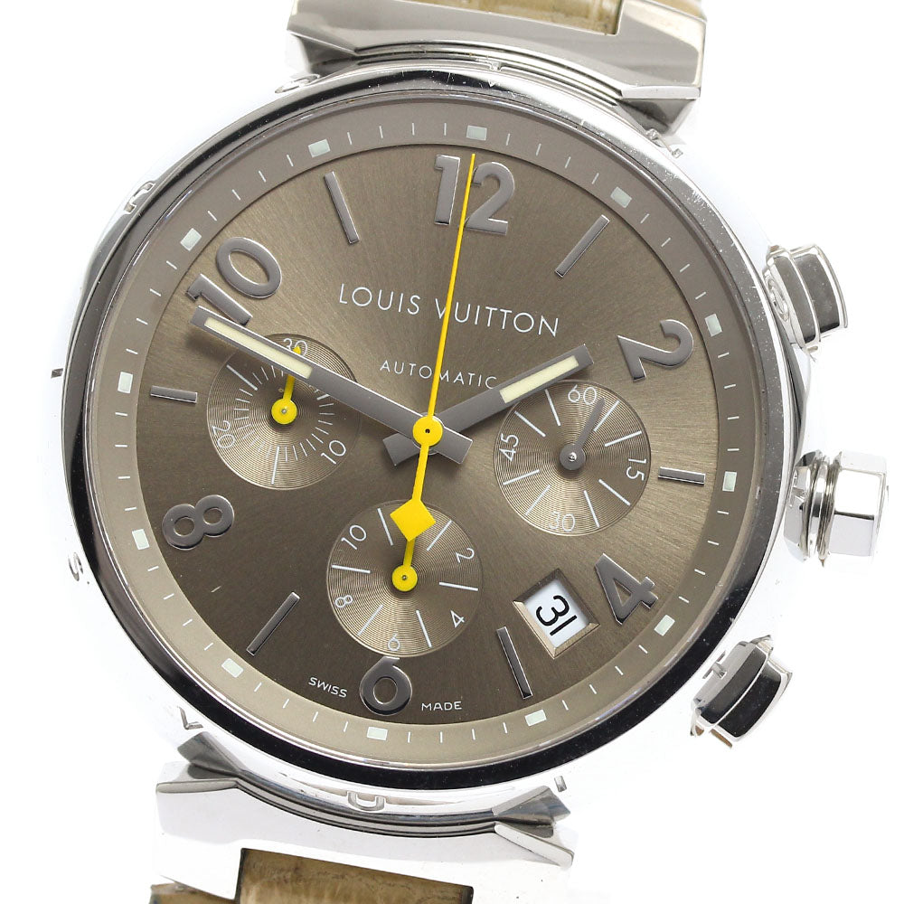 LOUIS VUITTON Tambour Q1122 Chronograph Brown Dial Automatic Men's Watch_888853