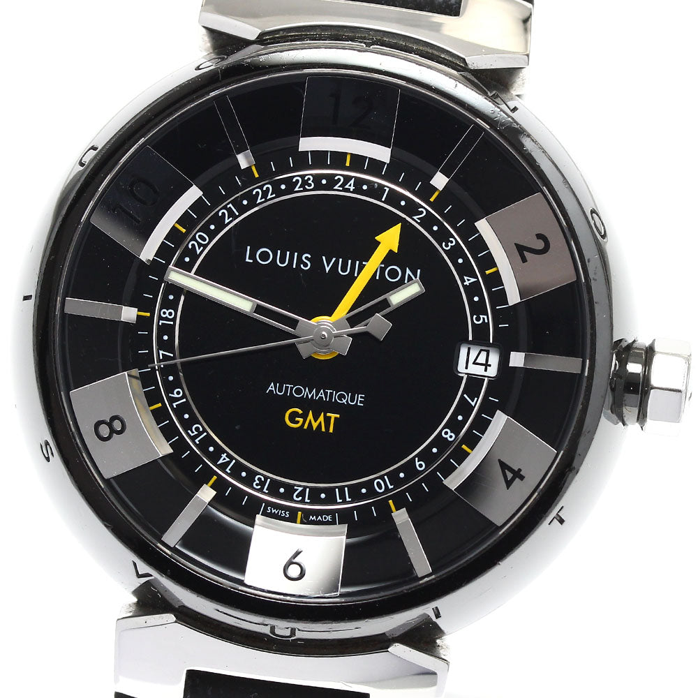 LOUIS VUITTON Tambour in black Q113I GMT black Dial Automatic Men's Watch_888865