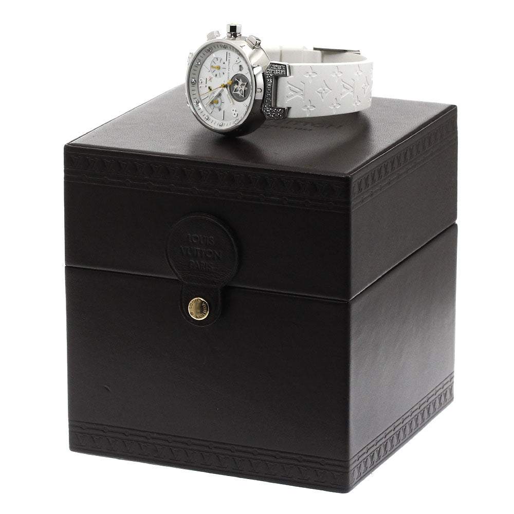 LOUIS VUITTON Tambour Lovely Cup Q132H 12P Diamond Rug Diamond White shell Dial Quartz Ladies Watch_888872