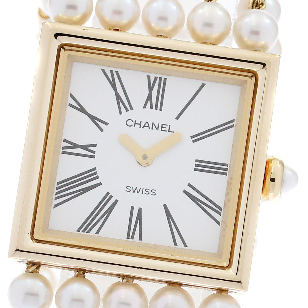 CHANEL Mademoiselle H0007 K18YG Pearl Watch Quartz Ladies Watch_888925