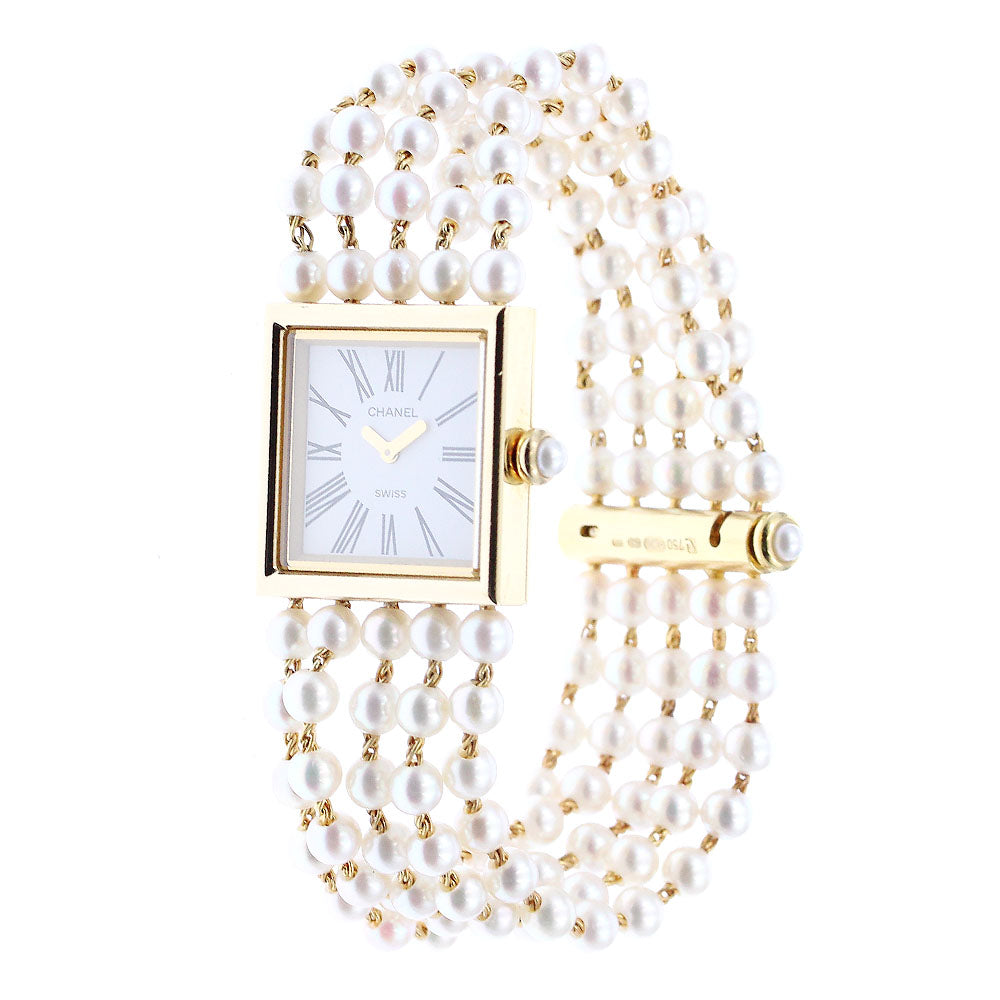 CHANEL Mademoiselle H0007 K18YG Pearl Watch Quartz Ladies Watch_888925