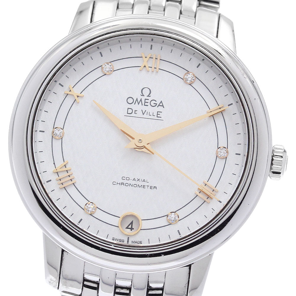 OMEGA De Ville Prestige 424.10.33.20.55.002 6P diamond date White shell Dial Automatic Ladies Watch_889006