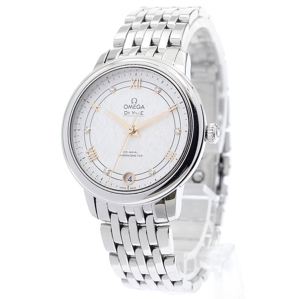 OMEGA De Ville Prestige 424.10.33.20.55.002 6P diamond date White shell Dial Automatic Ladies Watch_889006