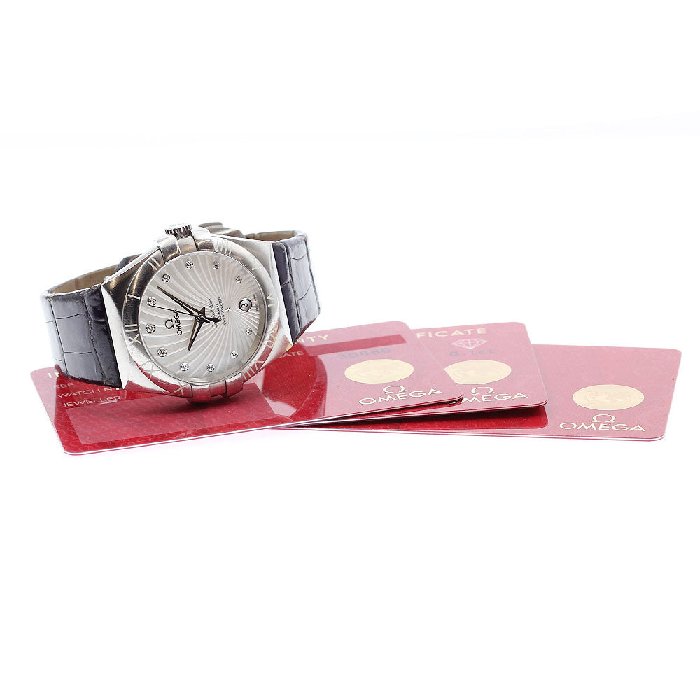 OMEGA Constellation 123.13.35.20.55.001 11P diamond White shell Dial Automatic Ladies Watch_889071