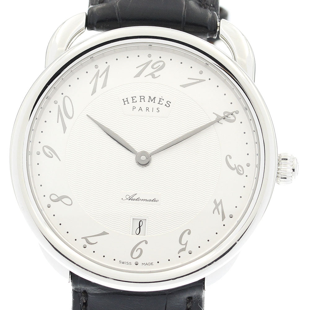 HERMES Arceau AR8.61aq Date Silver Dial Automatic Men's Watch_889076