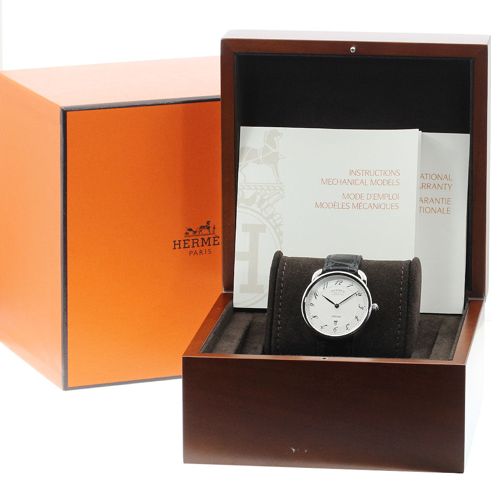 HERMES Arceau AR8.61aq Date Silver Dial Automatic Men's Watch_889076