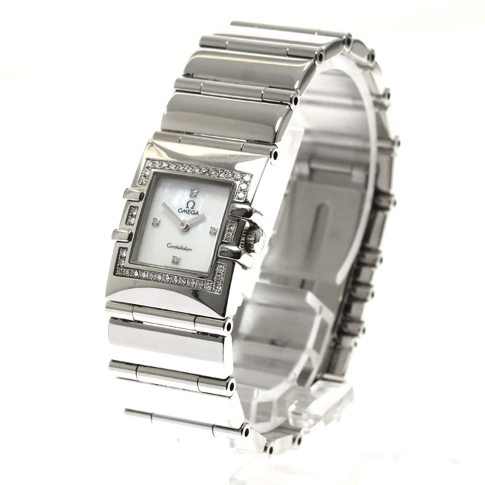 OMEGA Constellation Carre 1528.76 Diamond bezel 4P diamond White shell Dial Quartz Ladies Watch_889119