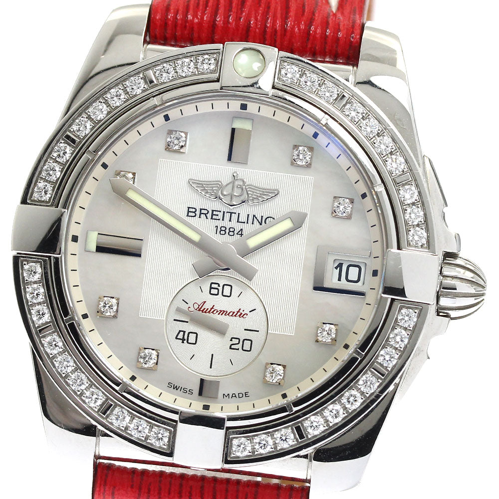 BREITLING Galactic 36 A37330 small seconds diamond bezel White shell Dial Automatic Ladies Watch_889137
