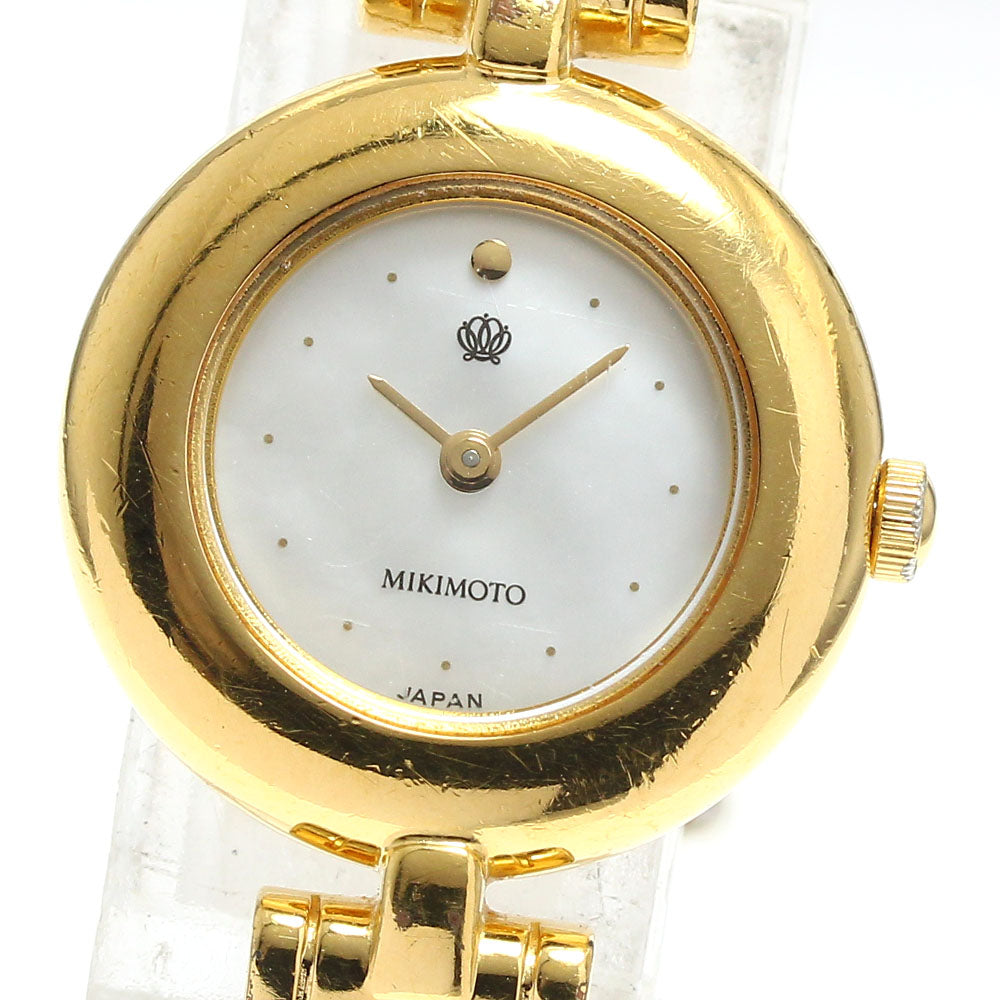 MIKIMOTO Double pearl watch 4N20-0941 JAL limited White shell Dial Quartz Ladies Watch_889141