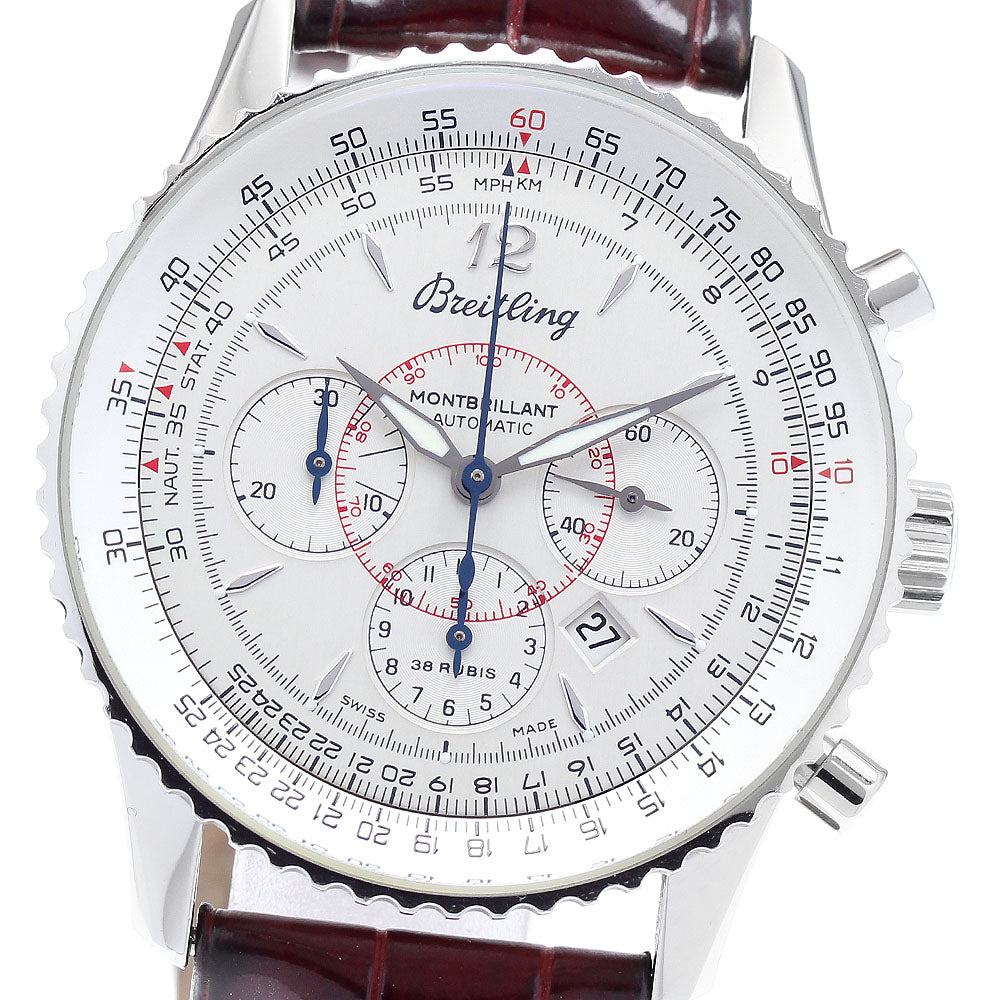 BREITLING Navitimer Montbrillant A41330 Date Chronograph Silver Dial Automatic Men's Watch_889156