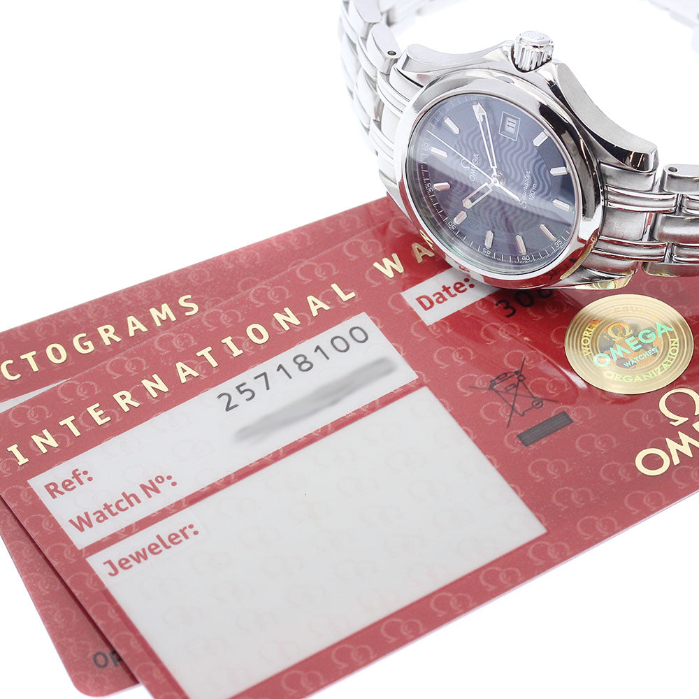 OMEGA Seamaster120 2571.81 Date Navy Dial Quartz Ladies Watch_889253