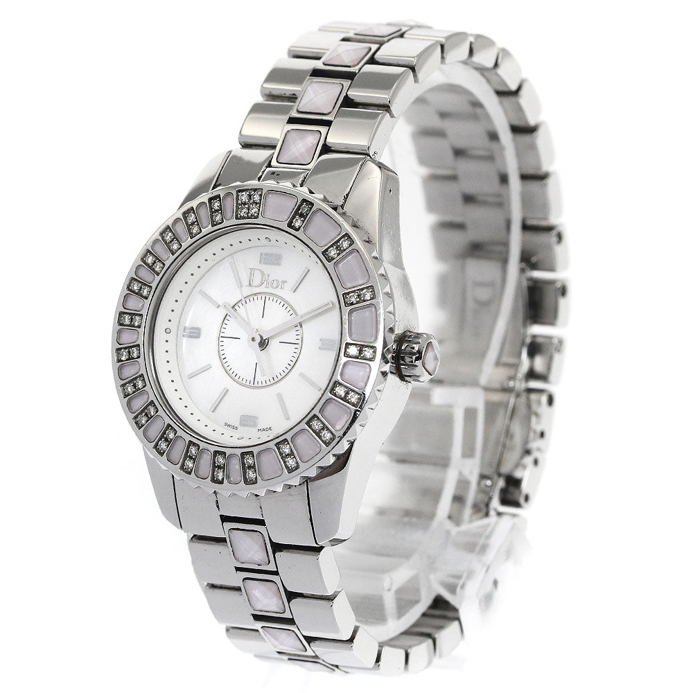 Christian Dior crystal CD112111 Diamond Bezel White shell Dial Quartz Ladies Watch_889256