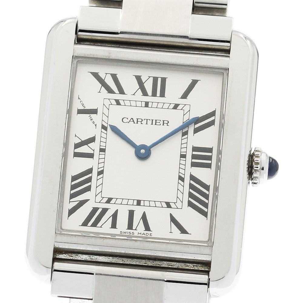CARTIER Tank solo SM W5200013 Silver Dial Quartz Ladies Watch_889266