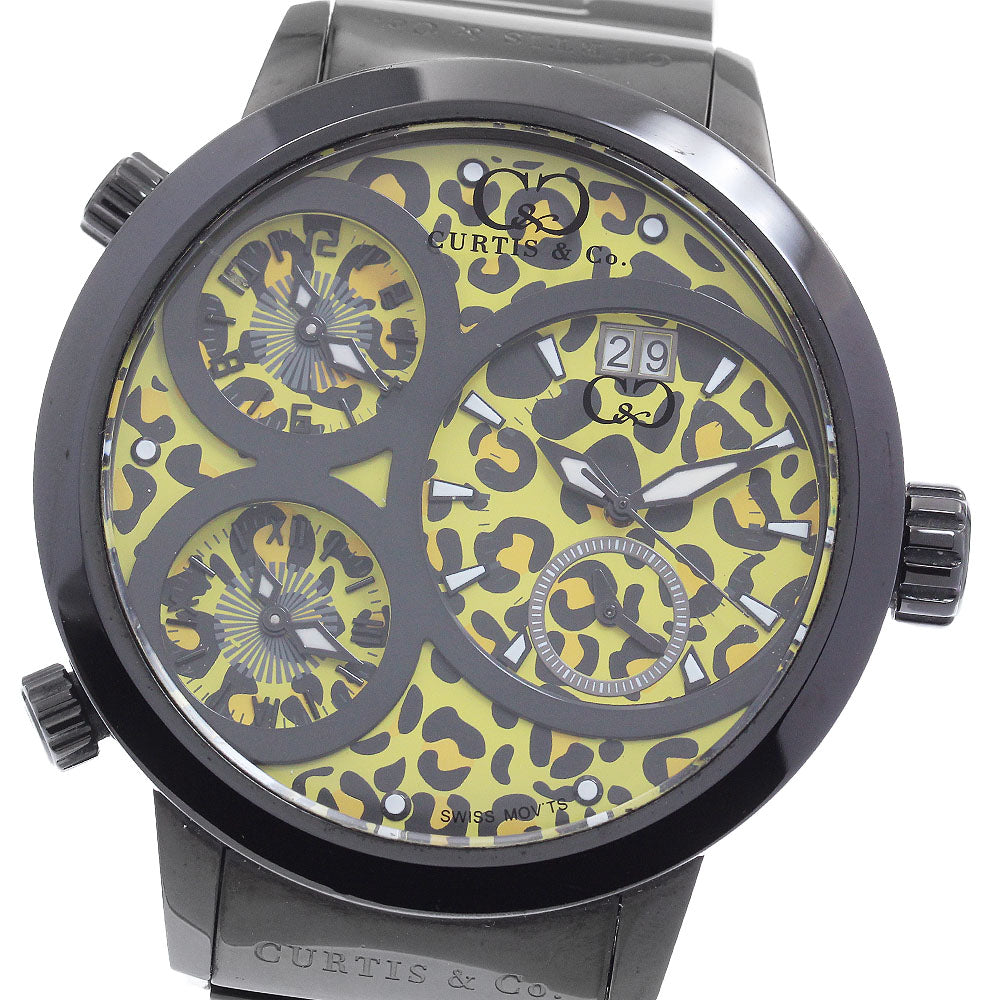 Curtis& Co. Big Time World SUW57JPJGY Date yellow Dial Quartz Men's Watch_889275