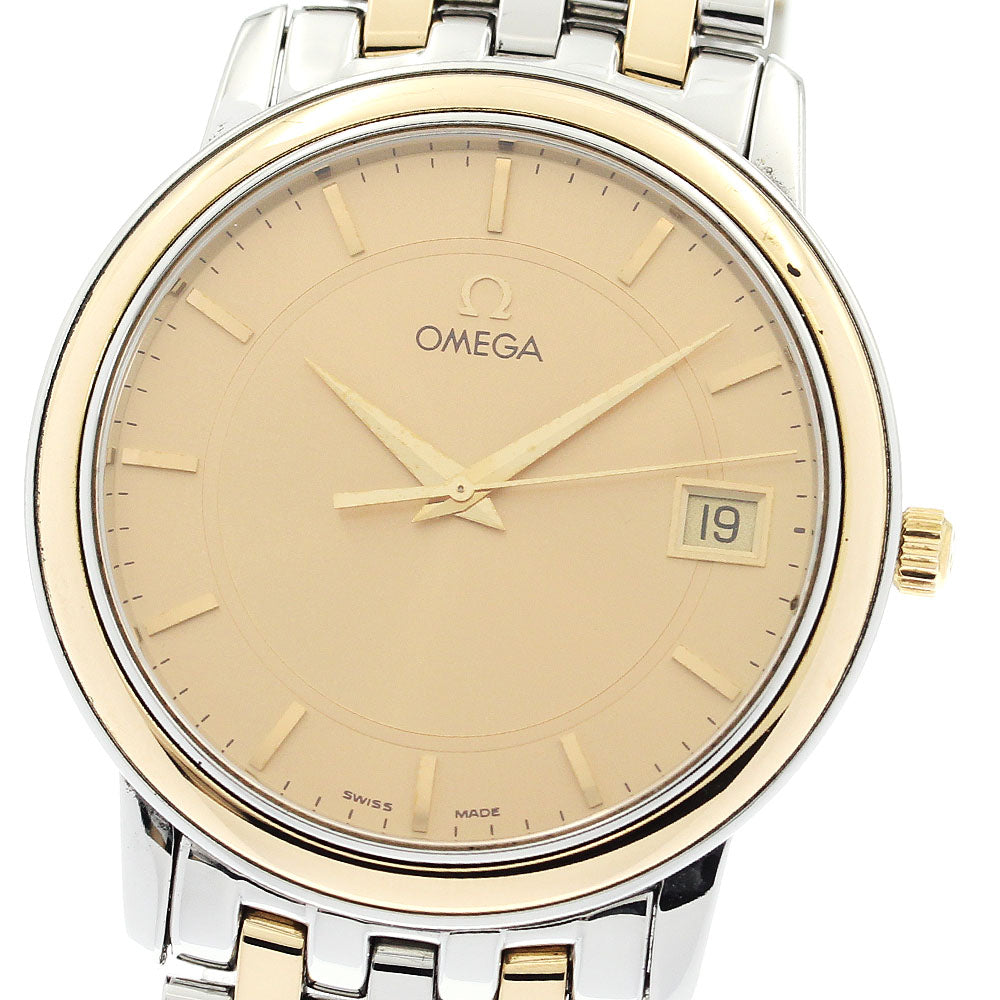 OMEGA De Ville Prestige 4310.11 YG2 tone Date Gold Dial Quartz Men's_889286