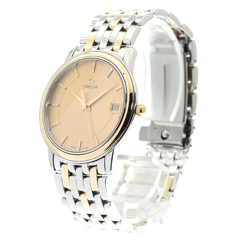 OMEGA De Ville Prestige 4310.11 YG2 tone Date Gold Dial Quartz Men's_889286
