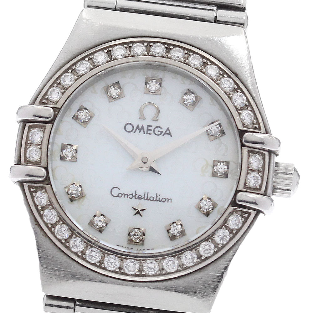 OMEGA Constellation 1460.75 12P Diamond Bezel White Shell Dial White shell Dial Quartz Ladies Watch_889295