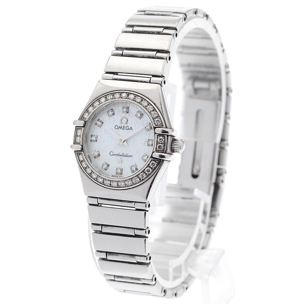 OMEGA Constellation 1460.75 12P Diamond Bezel White Shell Dial White shell Dial Quartz Ladies Watch_889295