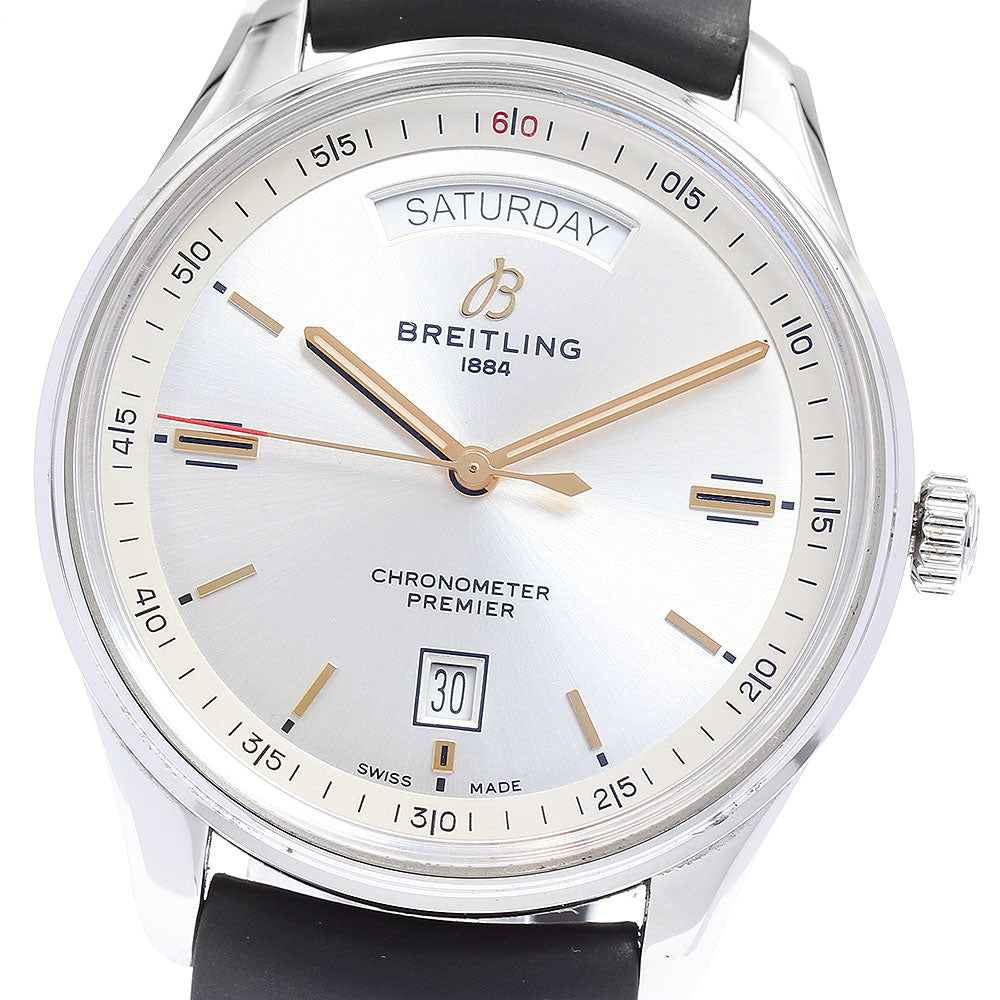 BREITLING Premier A45340 Day date Silver Dial Automatic Men's Watch_889308