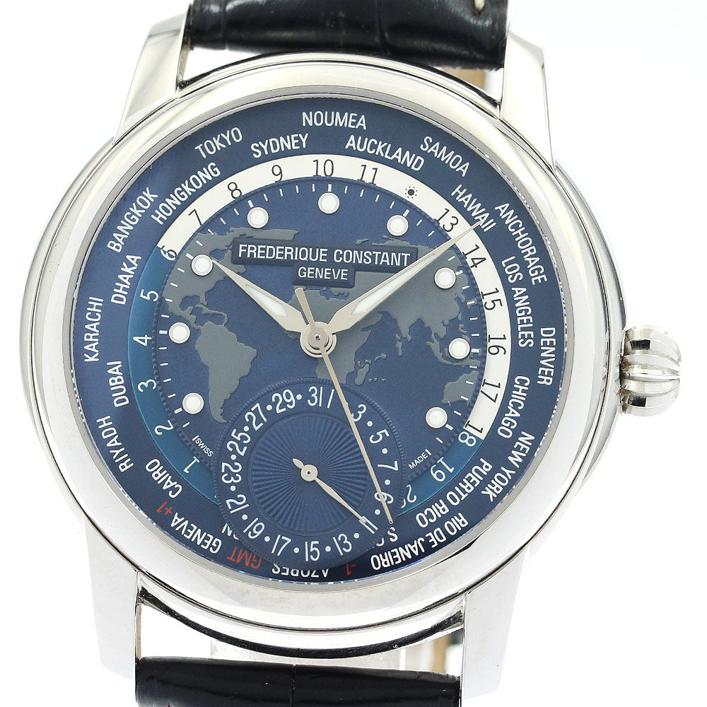 FREDERIQUE CONSTANT World Timer Manufacture FC-718X4H4/6 Date Navy Dial Automatic Men's Watch_889345