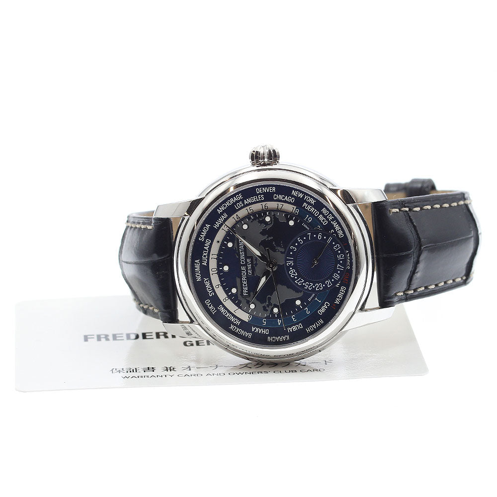 FREDERIQUE CONSTANT World Timer Manufacture FC-718X4H4/6 Date Navy Dial Automatic Men's Watch_889345