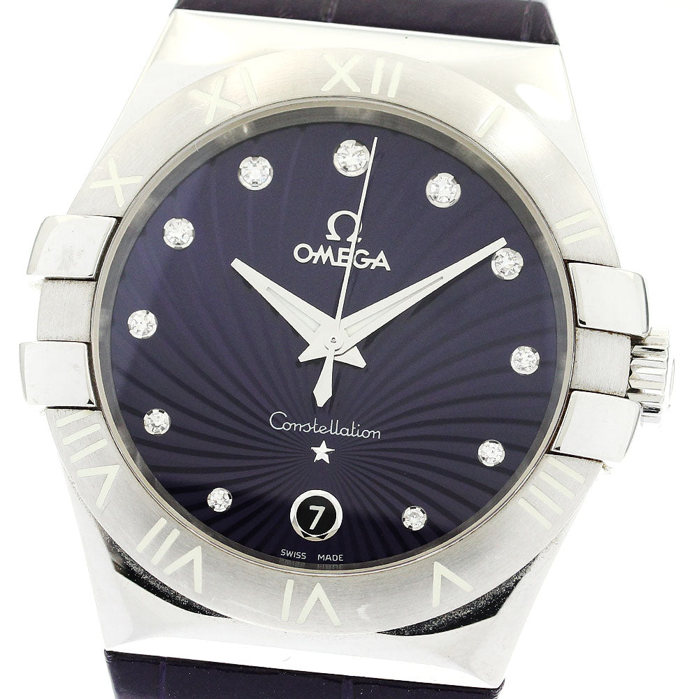 OMEGA Constellation 123.13.35.60.60.001 11P diamond purple Dial Quartz Ladies Watch_889352