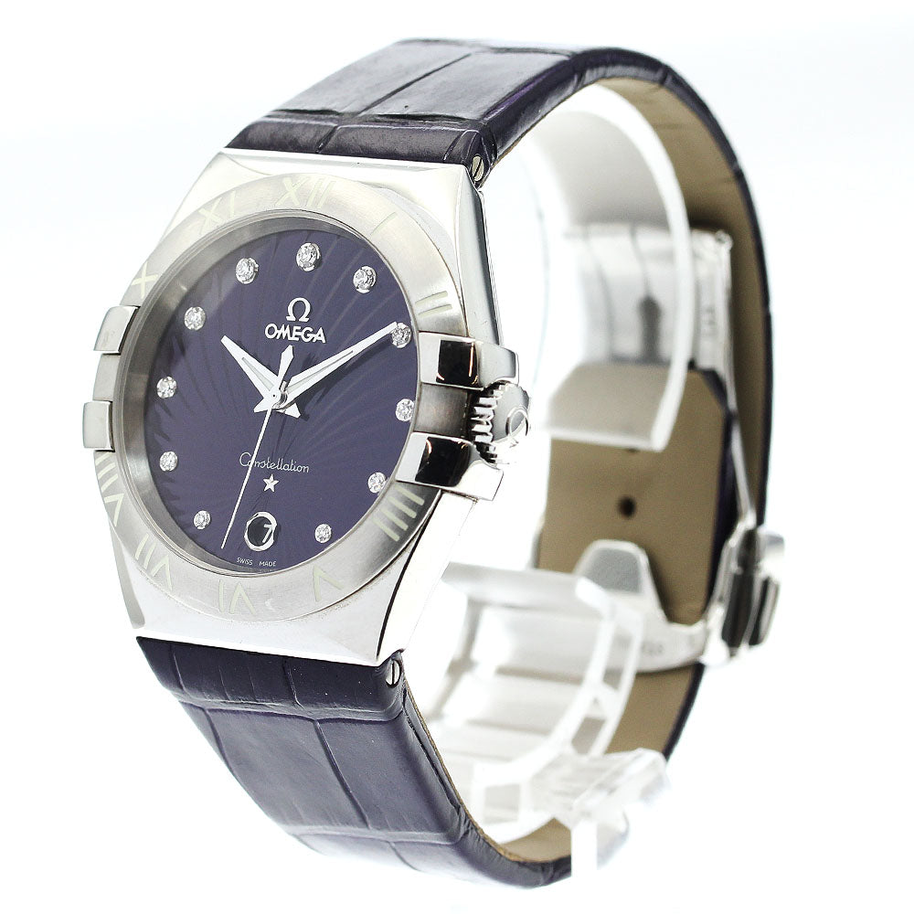 OMEGA Constellation 123.13.35.60.60.001 11P diamond purple Dial Quartz Ladies Watch_889352