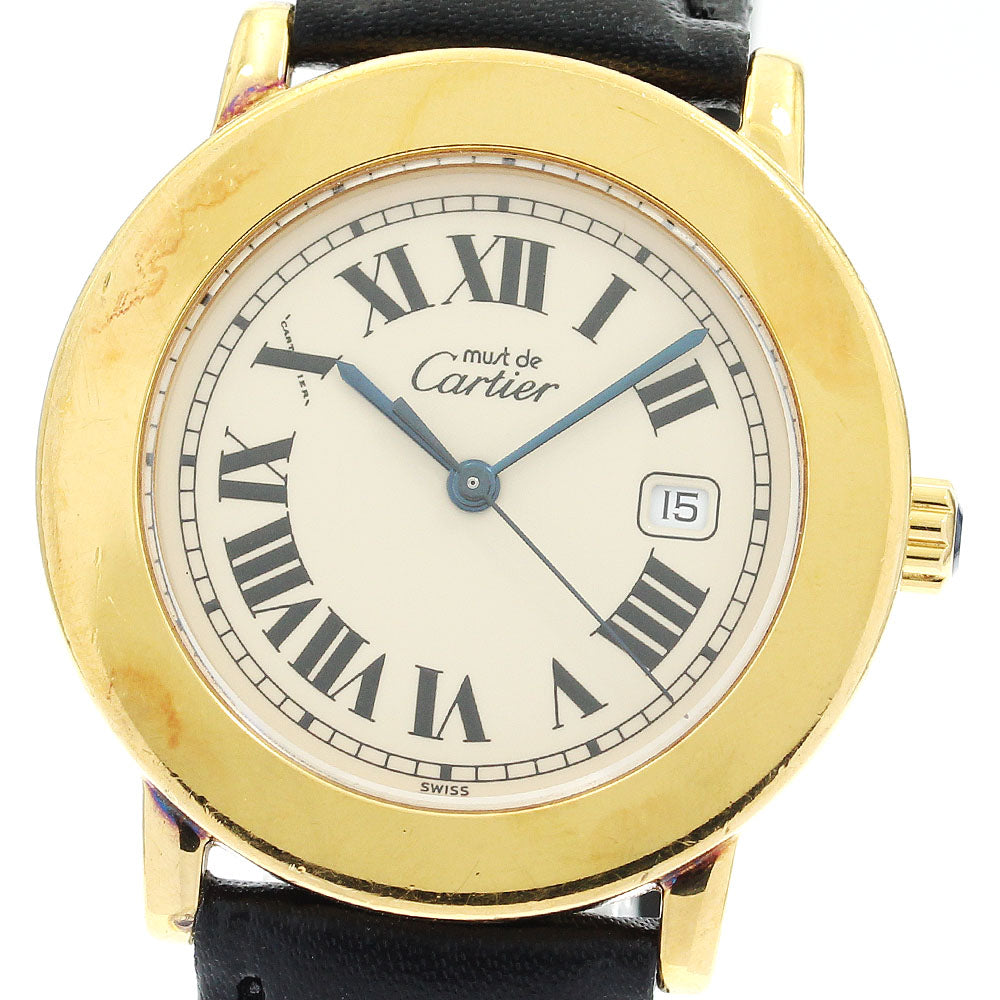 CARTIER Must Rondo W1006822 Date beige Dial Quartz Boy's Watch_889359