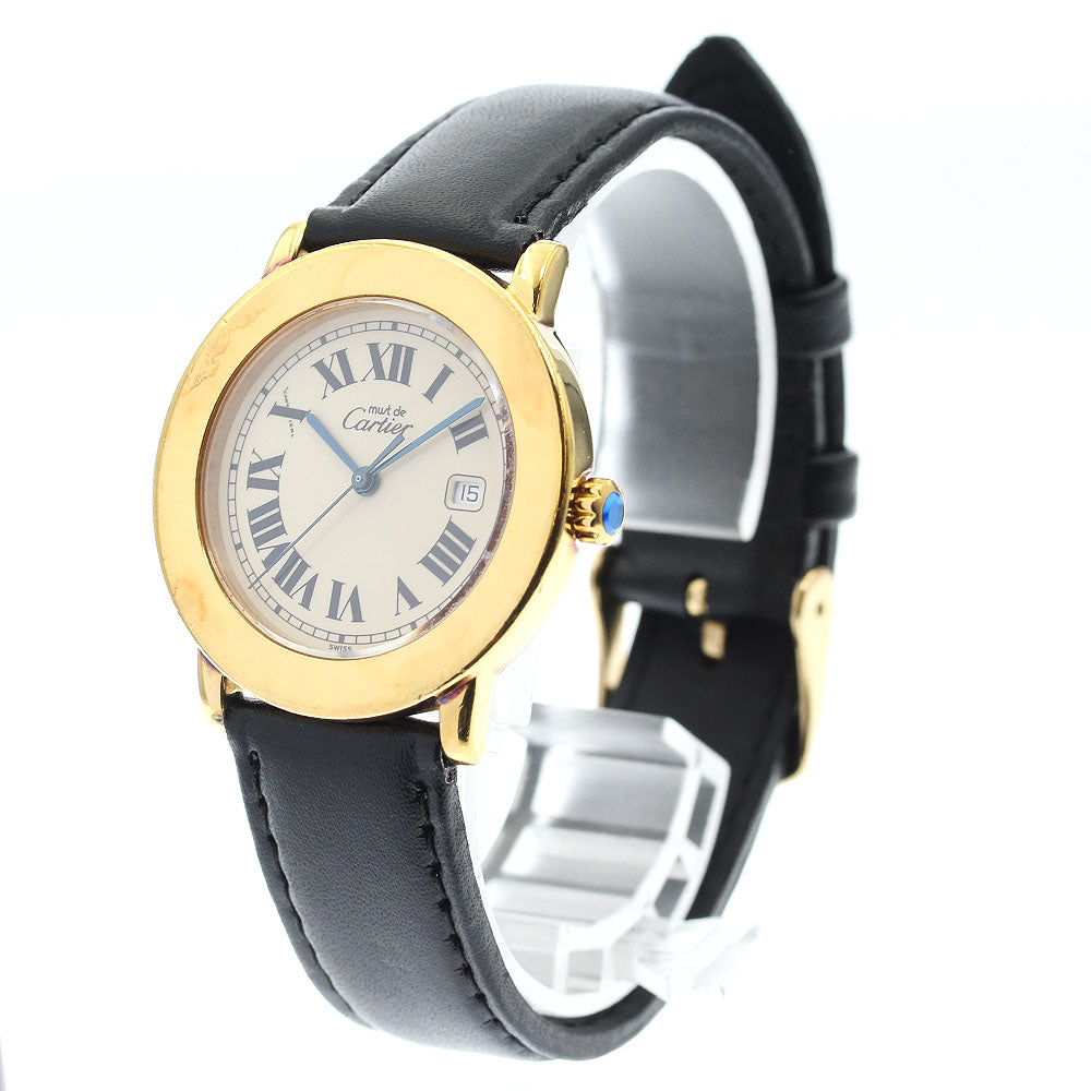 CARTIER Must Rondo W1006822 Date beige Dial Quartz Boy's Watch_889359